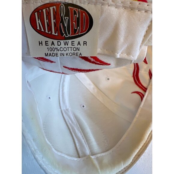 Kee & Ed Headwear "Reyes & Reyes Broadcasting" Flame Design Cap 100% Cotton Whit - Picture 6 of 6